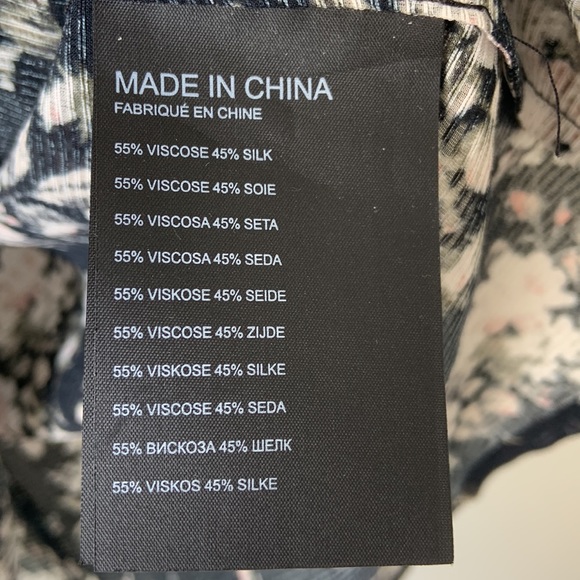 Club Monaco black/pink/white/green floral blouse (size S) - Picture 4 of 5